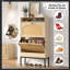 Armoire de rangement pour chaussures avec portes rabattables en rotin