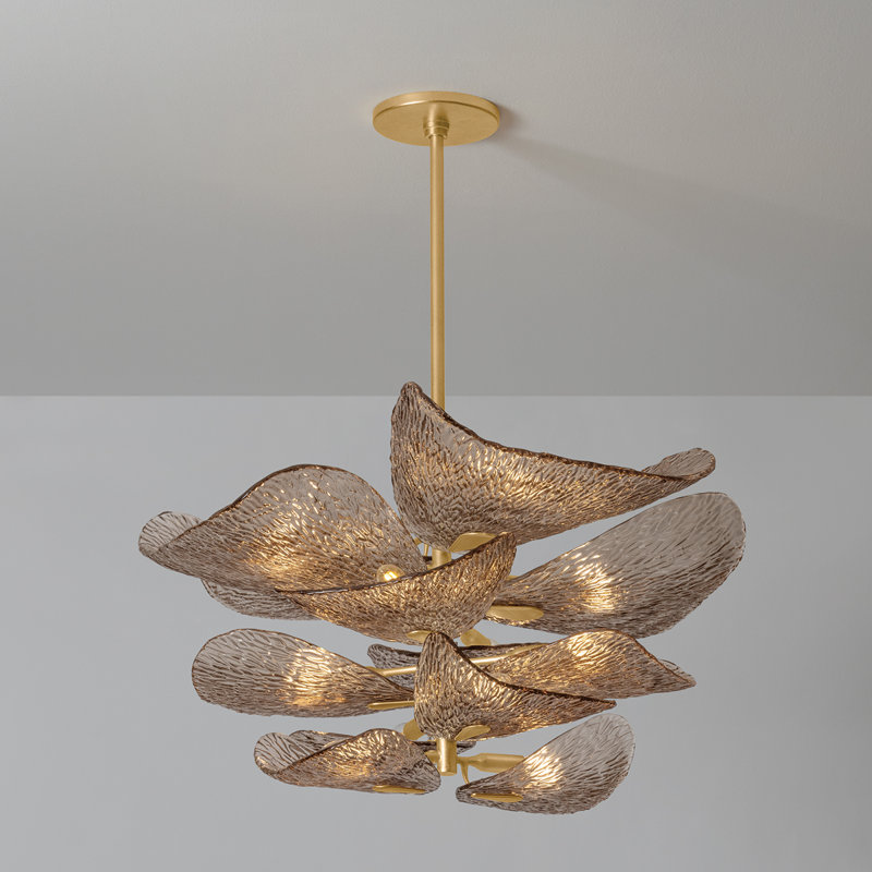 Lustre Cardiff en feuille d'or rétro