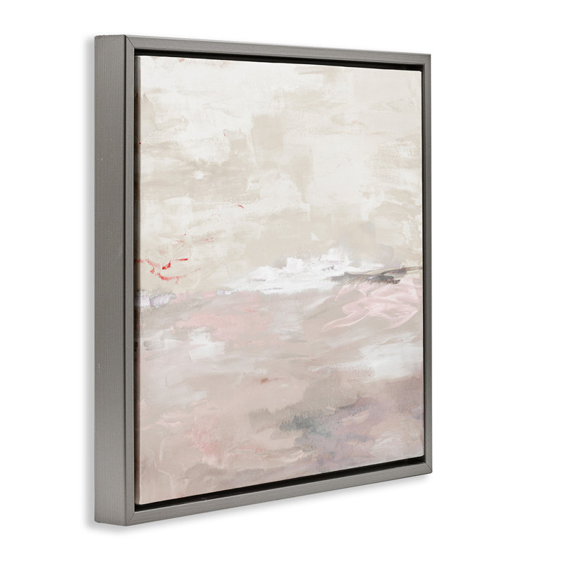 «Serenity Neutral Landscape», art mural sur toile par Lanie Loreth, Cadre flottant gris lustré, H 18 po x l 18 po x P 1,7 po