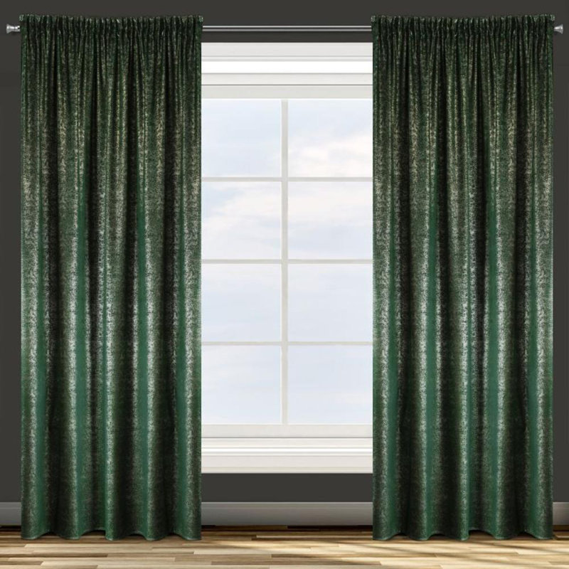 D91 Cyprus Slot Top Blackout Curtain, Green
