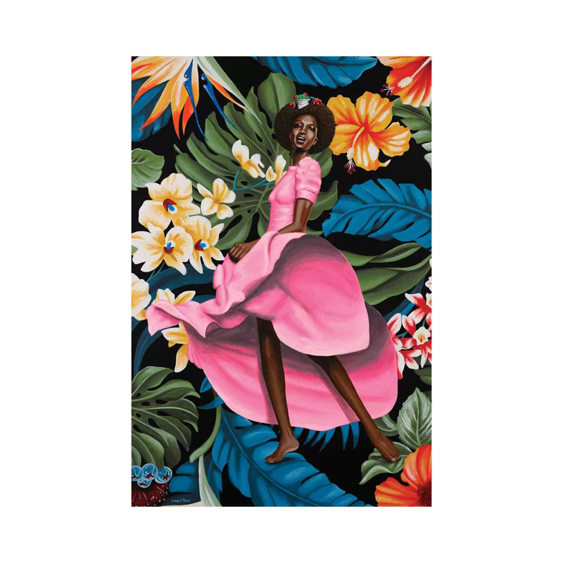 Jungle Rose by Christian Beijer - Wrapped Canvas Painting, 101.6 cm H x 66.04 cm W x 1.91 cm D