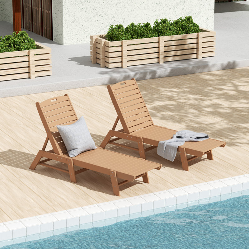Chaise longue inclinable 78,2 po Laguna, Teck
