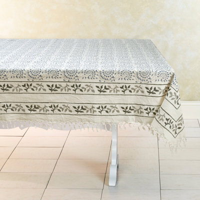 SPIRAL BLUE Cotton Tablecloth – 60"x60"