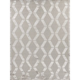 Metro-Velvet Geometric Area Rug in Silver