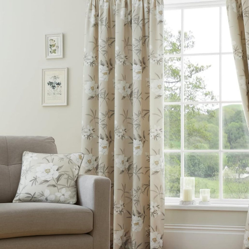 100% Cotton Room Darkening Curtain Panel Pair