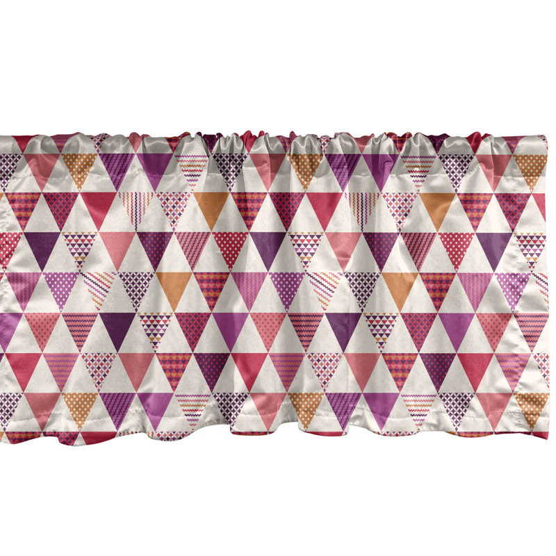 Cantonnière Ambesonne rose lot de 2 triangles géométriques multicolores