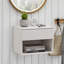 Ensemble de 2 tables de chevet murales avec tablette ouverte-1375109383
