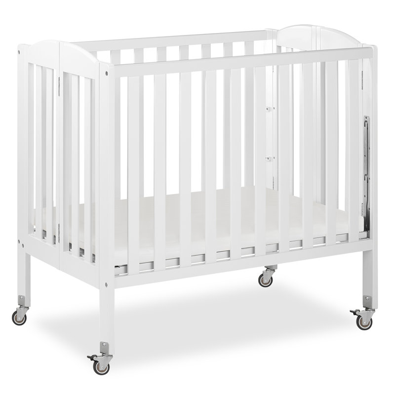 2-in-1 Mini Convertible Portable Crib, White