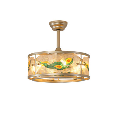Ventilateur de plafond style cage 20 "avec lumière pour le salon Tiffany