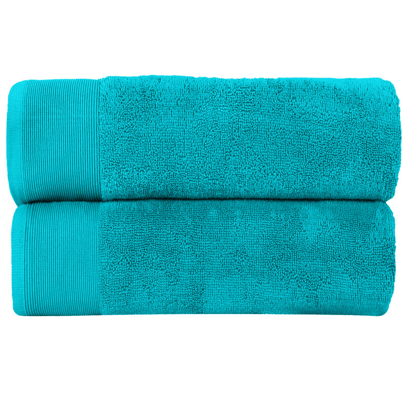 Ensemble de serviettes de bain 100% coton 2 pièces Harbison, Bleu glacier