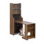 Armoire Mid-Century moderne en noyer rétro avec lit à griffer pour chat, armoire latérale avec table extensible