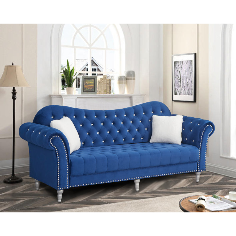 Canapé Chesterfield Josielyn, Marine