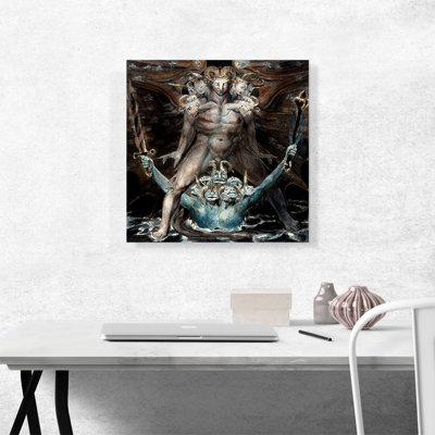 «The Great Red Dragon and the Beast from the Sea» par William Blake, reproduction d'art sur toile tendue