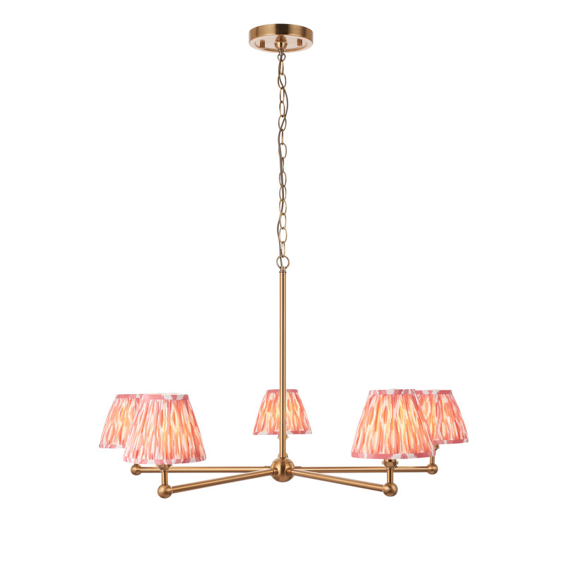Santiago 5 - Light Waggon Wheel Chandelier, Pink