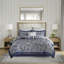 Ensemble complet de literie pour très grand lit, draps en coton, motif cachemire bleu marine moderne