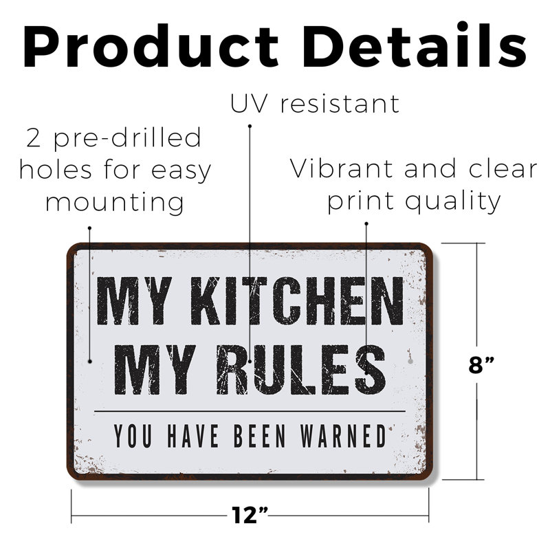 «My Kitchen My Rules» (paquet de 2) 8 po x 12 po