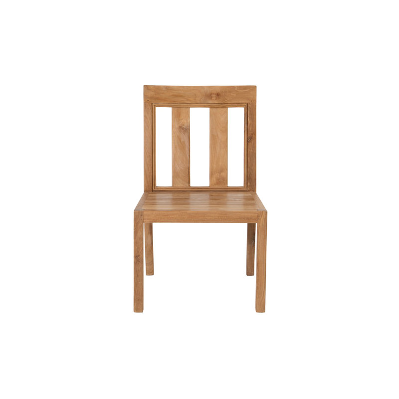 Chatsworth Teak Outdoor Dining Armless Chair (Set of 2), White