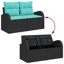 vidaXL Garden Sofa Set with Cushion 7 pcs Black and Turquoise