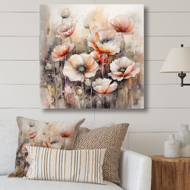 Red Peony Blooms III, reproduction d'art sur toile, H 36 po x l 36 po x P 1,5 po, Toile tendue