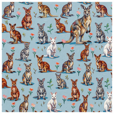Coussins Kangaroo Floral Illustration