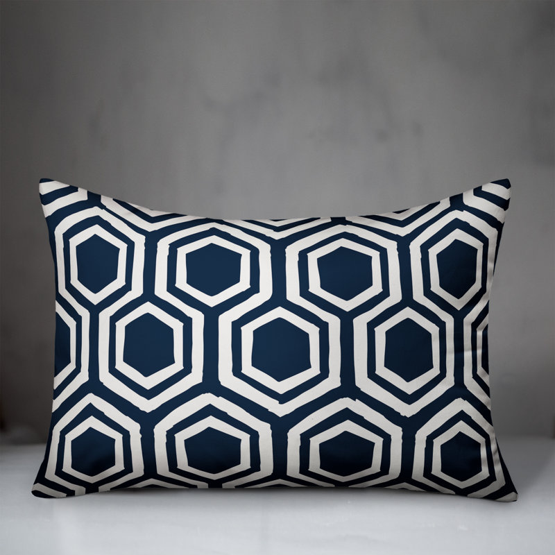 Coussin Honeycomb, Bleu / blanc