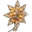 Décoration pour sommet de sapin de Noël avec étoile incandescente à 8 pointes Capiz