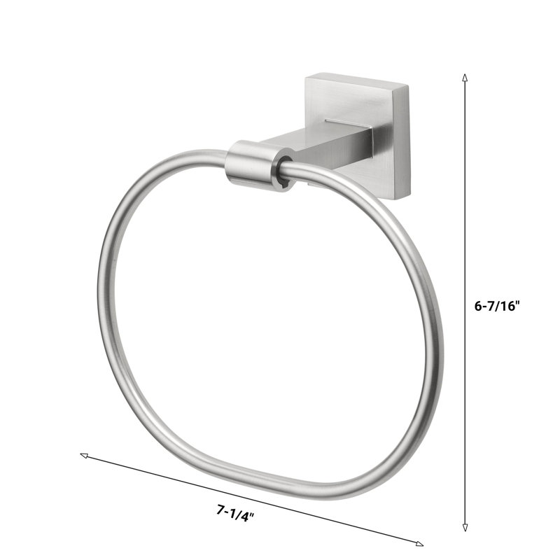 Avalon Towel Ring Hardware Accessory, Satin Nickel