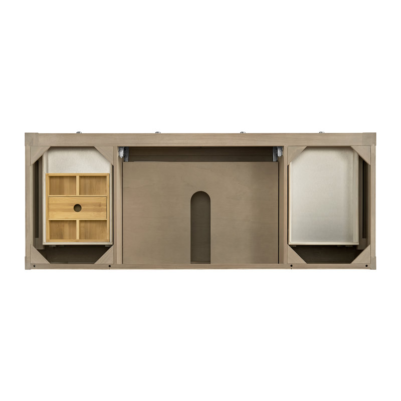 Breckenridge 59.88'' W Single Bathroom Vanity Base, Whitewashed Oak