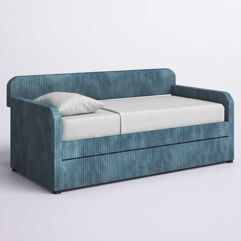Lit de jour simple avec couchette Antonius, Bleu