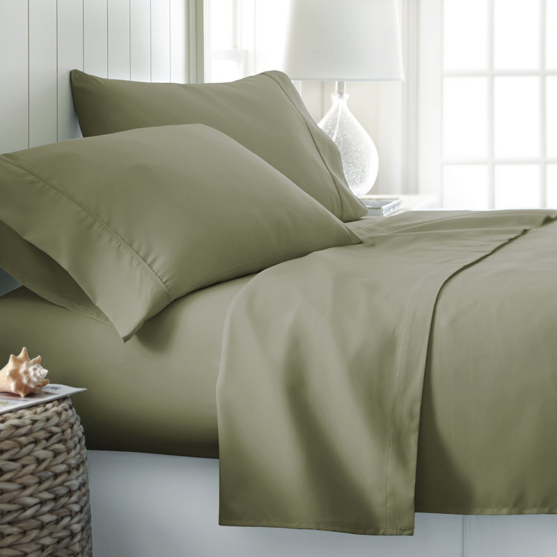 Sage Twin Microfiber 3-Piece Solid Sheet Set