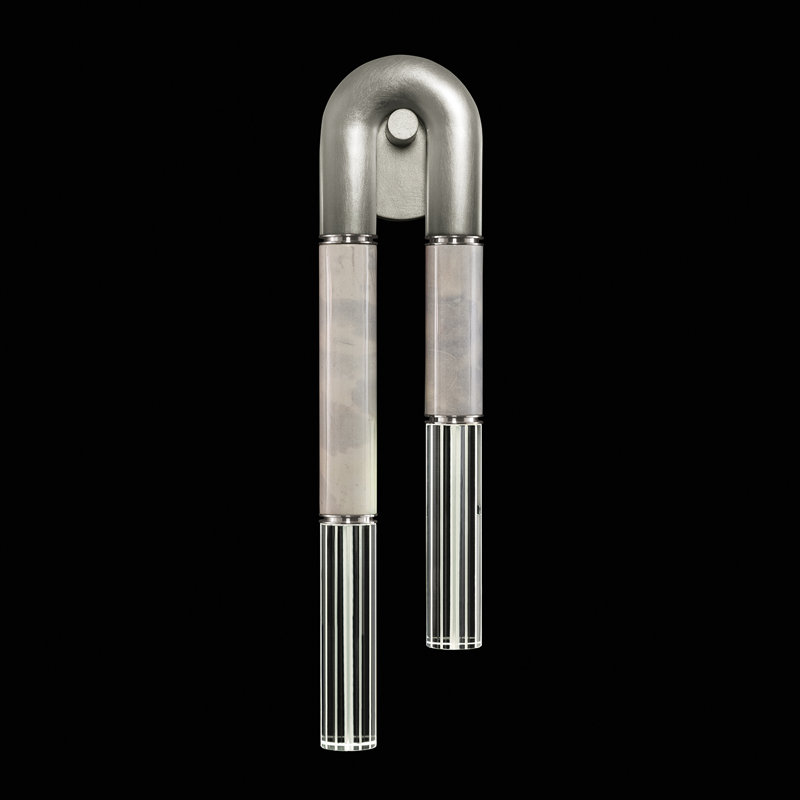 Antonia Iron LED Flush Mounted Sconce, Silver Leaf/Nickel/Smoke