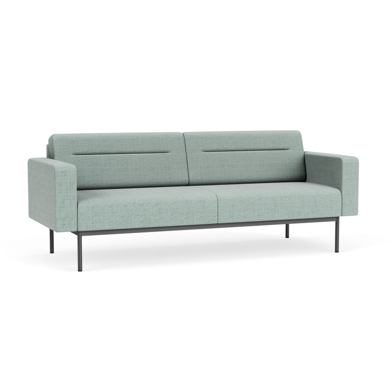 Canapé de réception Darsey, Chambray écume de mer, Sans alimentation, Gris anthracite