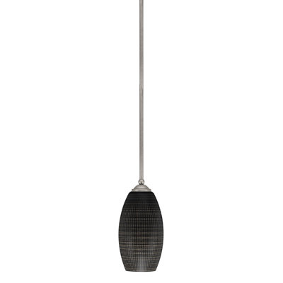 Zilo Stem Hung Mini Pendant Shown In Graphite Finish With 5.5" Glass
