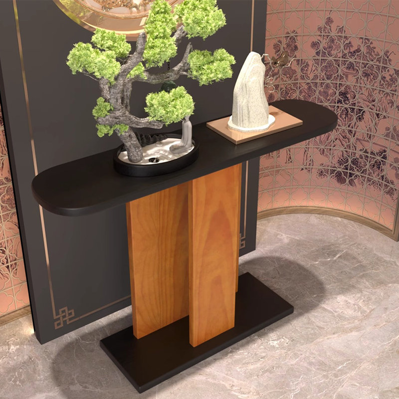 Nouvelle table d'entrée en bois massif de style chinois, H 33,5 po x l 55,1 po x P 11,8 po