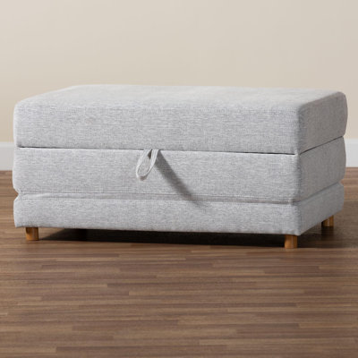 Amabilia Baxton Studio Sabriel Modern Light Grey Fabric Convertible Sleeper Ottoman