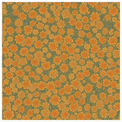 Orange Floral Mosaic Canvas  Gallery Wrap in Many Sizes