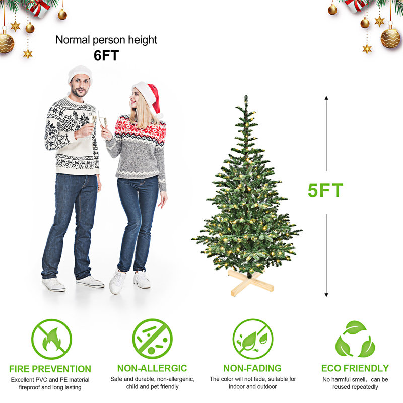 Arbre de Noël artificiel illuminé, 8'