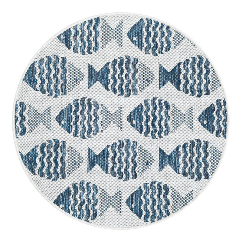 Tapis intérieur / extérieur d'extérieur Coastal, Rond 3 pi 3 po