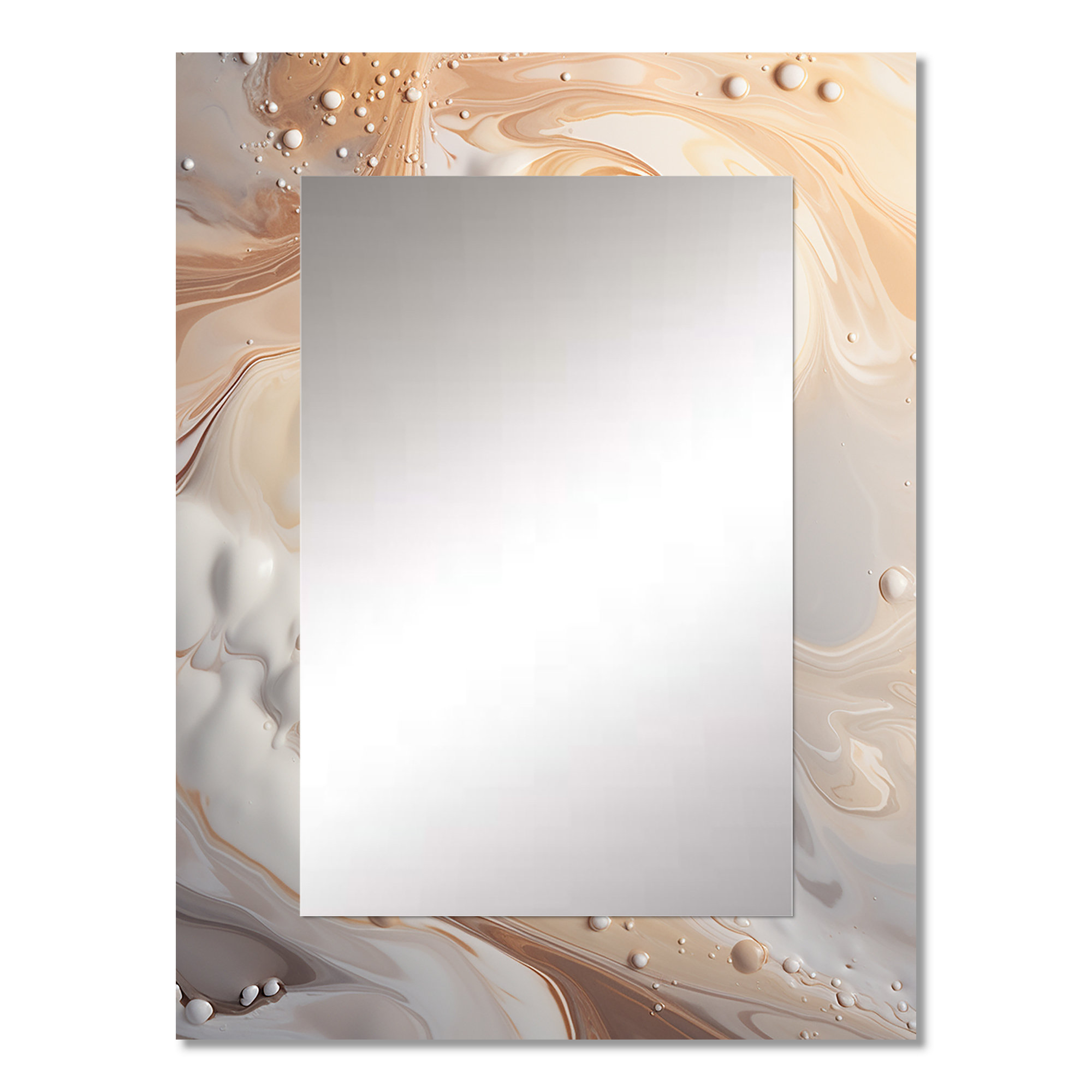East Urban Home Abstract Milky White Flow I - Abstract Shapes Mirror ...
