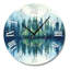 Horloge murale en métal Forest River Reflection - Blue Landscape-133939752