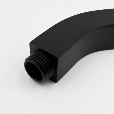 Square Shower Arm With Flange, 1/2 NPT Tapered Threads, Rain Shower Head Arm, Wall Mount Shower Extension Arm