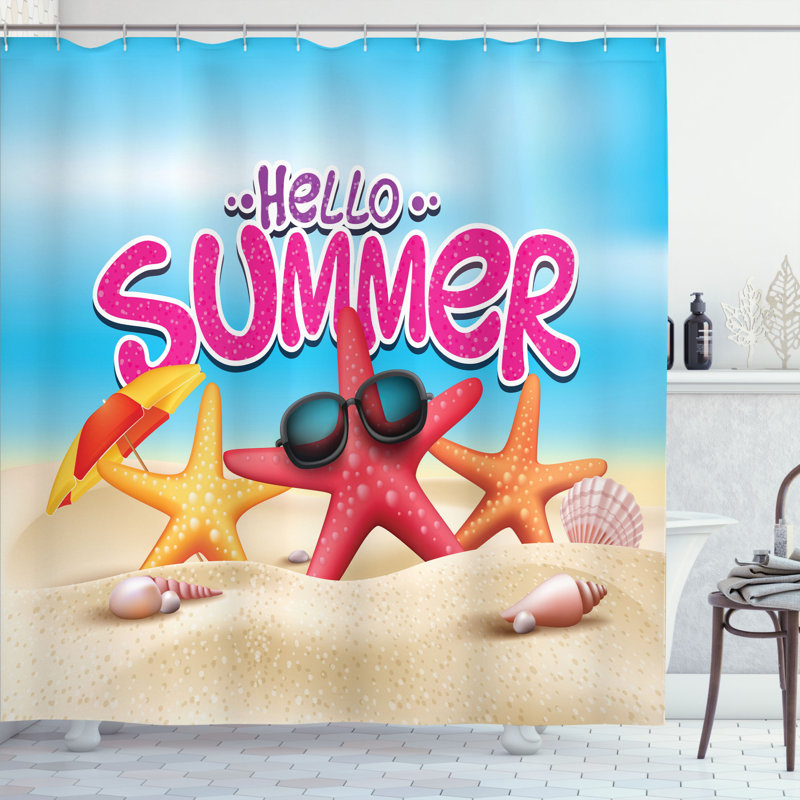 Rideau de douche simple à plage de style vie, l 69 po x L 75 po