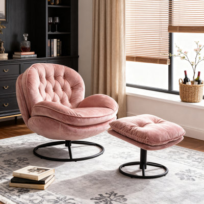 Fauteuil d'appoint avec repose-pieds Anouk