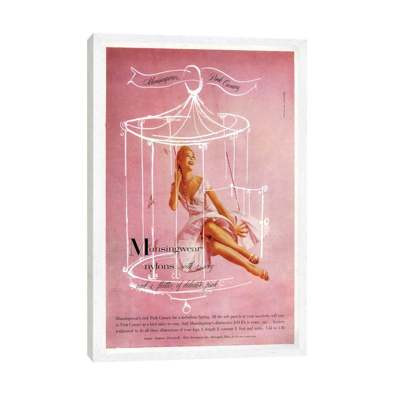 1950s Munsingwear Magazine Advert by The Advertising Archives - Gallery-Wrapped Canvas Giclée on Canvas, White Framed