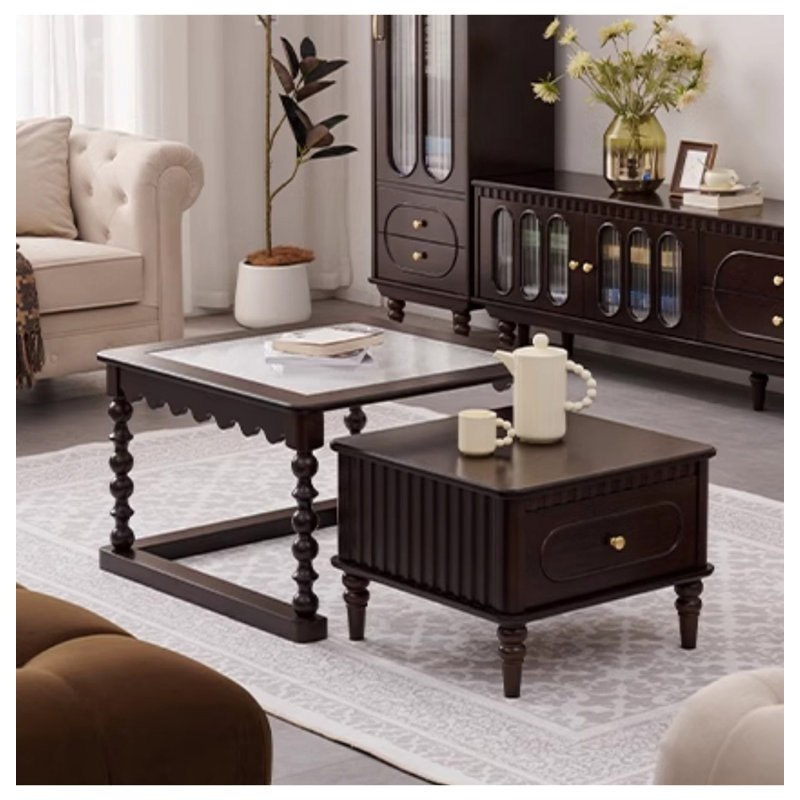 Table basse vintage en bois massif