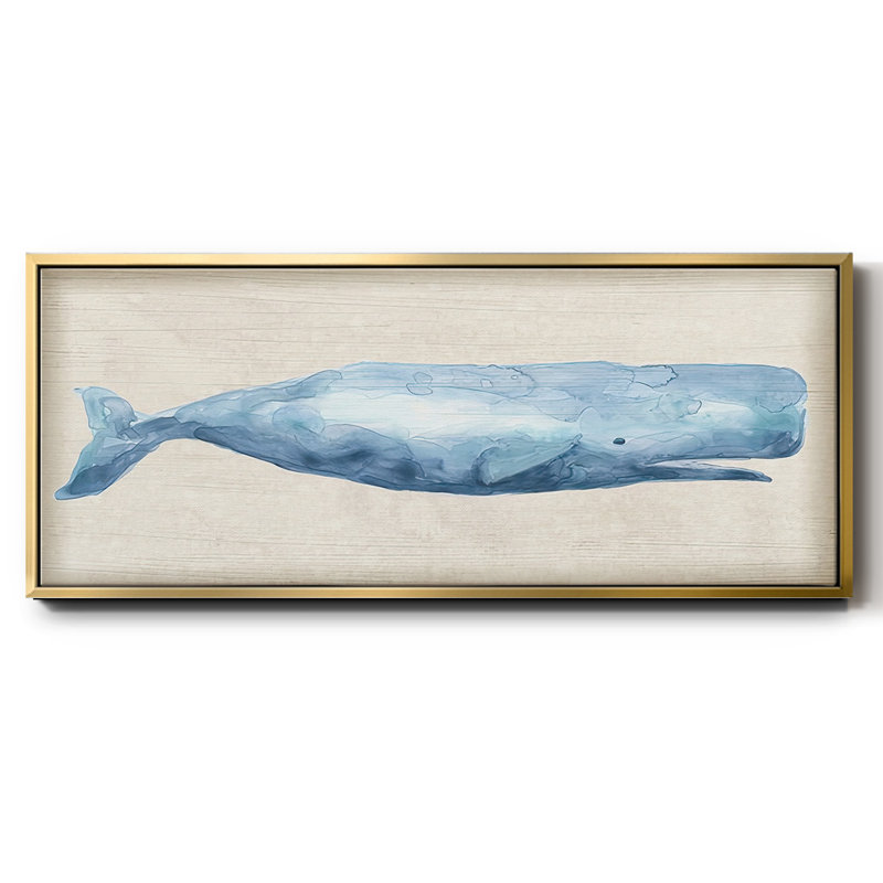 Baleine rustique I - toile encadrée, H 20 po x l 50 po