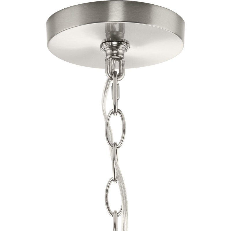 Luminaire suspendu cylindrique à 3 lumières de style bougie, Nickel brossé
