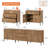 Aadham 94.5" Modern Reeded Minimalist Sideboard With Doors And Drawers, 3-In-1 Wooden Credenza Storage Cabinet For Kitchen, Dining Room-2127398578