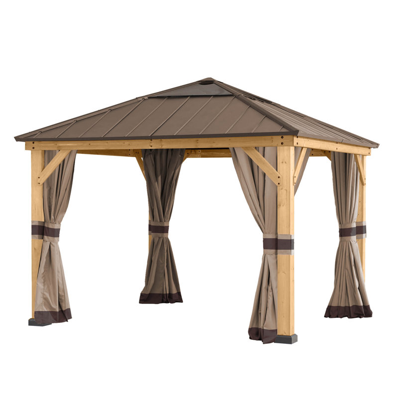 Curtain for Sunjoy cedar wood gazebos, 220cm H x 310cm W x 122.05cm D