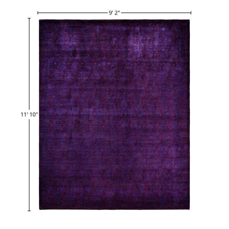 Overdyed One-of-a-Kind 9' 2" X 11' 10" Hand Knotted Area Rug